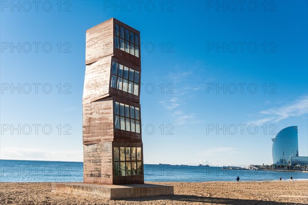 Sculpture on the beach in Barcelona, Spain, Europe