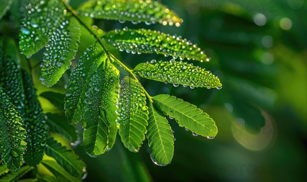 Nature background with green leaves, green bush closeup AI generated