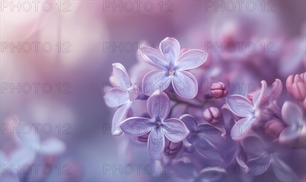 A close-up of lilac petals, closeup view, soft focus AI generated