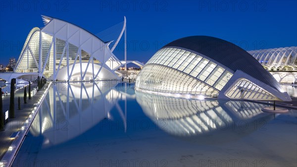 L'Hemisferic, Museu de les Ciencies, Pont de L'Assut de l'Or, L'Agora, City of Arts and Sciences, Cuitat de les Arts i les Ciences, Valencia, Spain, Europe