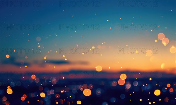 Bokeh lights twinkling like stars in a clear night sky, abstract background AI generated