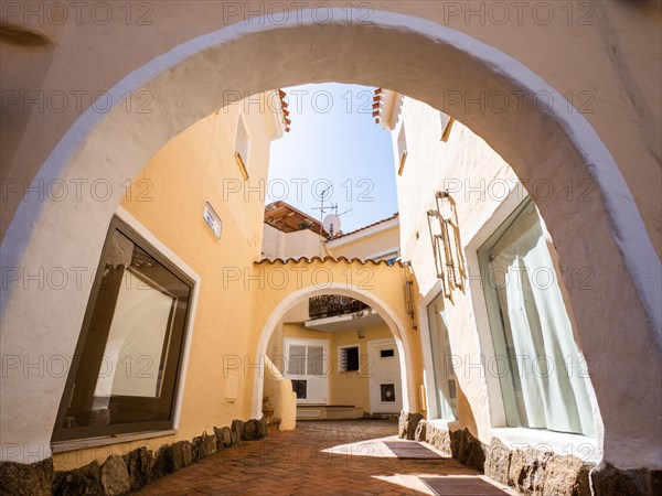 Narrow alley, Porto Cervo, Costa Smeralda, Sardinia, Italy, Europe