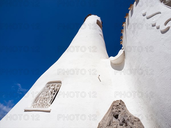 Church tower, Stella Maris church, Porto Cervo, Costa Smeralda, Sardinia, Italy, Europe