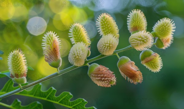 A detailed close-up view of Mimosa seed pods AI generated