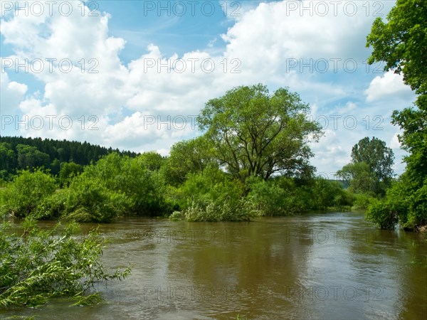 Ford of the Danube seepage point at high water level, Immendingen, Tuttlingen district, Baden-Wuerttemberg, Germany, Europe