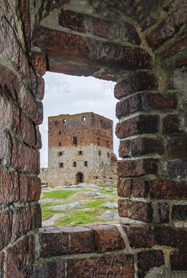Hammershus was Scandinavia's largest medieval fortification and is one of the largest medieval fortifications in Northern Europe. Now ruin and located on the island Bornholm, Denmark, Baltic Sea, Scandinavia, Europe