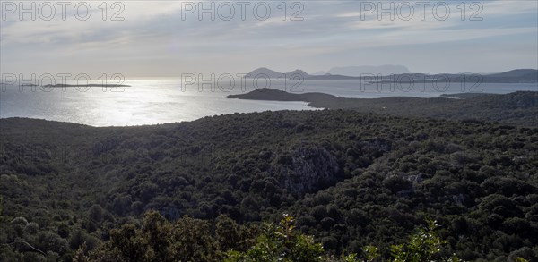 Glittering sea against the light, near Olbia, Sardinia, Italy, Europe