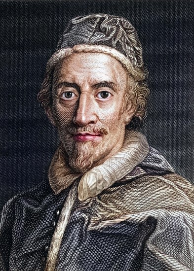 Pope Clement IX, 1600-1669 Pope 1667-1669, Original name Giulio Rospigliosi, Historical, digitally restored reproduction from a 19th century original, Record date not stated