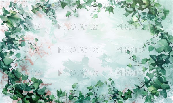 Watercolor flowers and lives, floral background space for text AI generated