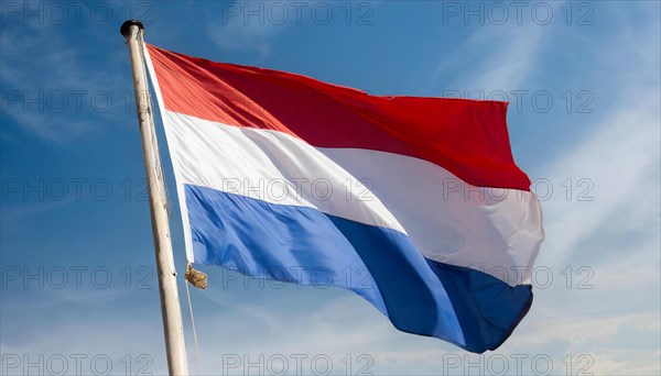 Flags, the national flag of the Netherlands, Holland, fluttering in the wind