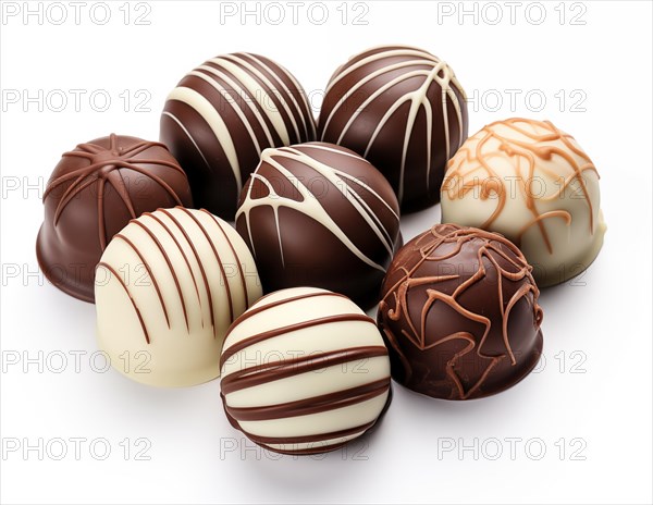 Assorted Gourmet Chocolate Truffles, AI generated