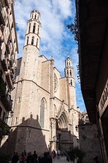 Santa Maria del Mar a gothic church in Barcelona, Spain, Europe