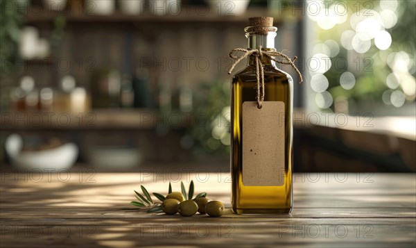 Amber glass bottle mockup containing premium organic oil, beauty care produce background AI generated