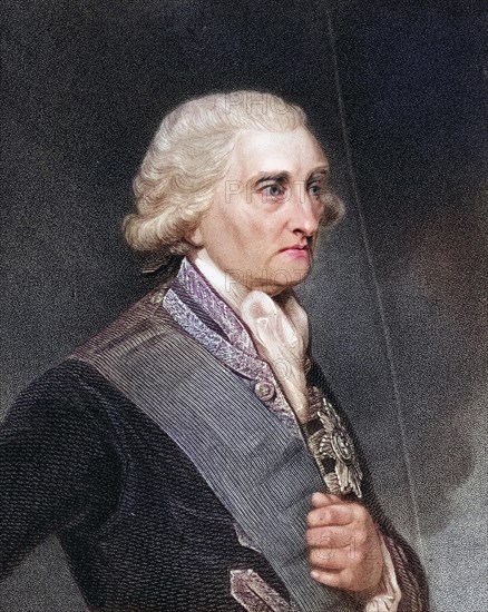 George Brydges Rodney, 1st Baron Rodney KB (born 24 February 1718 in Walton-on-Thames, Surrey, died 23 May 1792 in London) was a British naval officer, Historical, digitally restored reproduction from a 19th century original, Record date not stated