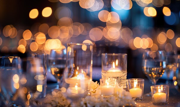 Glowing bokeh lights adding a touch of elegance to a formal event setting AI generated