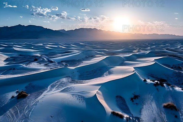 Gypsum dunes of white sands national park, AI generated