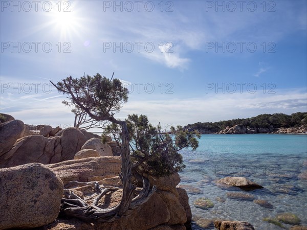 Rock formations, lonely bay, Capriccioli beach, Costa Smeralda, Sardinia, Italy, Europe