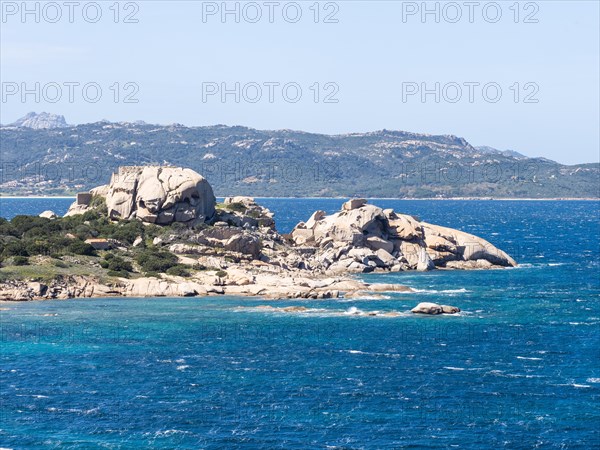 Granite rock formation in the sea, Baja Sardinia, Costa Smeralda, Sardinia, Italy, Europe