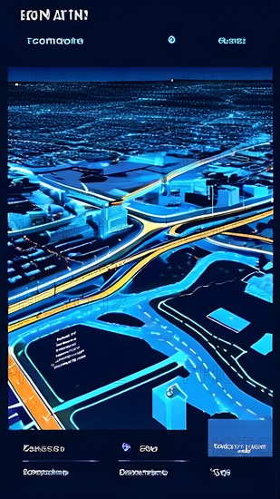 AI generated illustration of urban transit map wcag compliant color