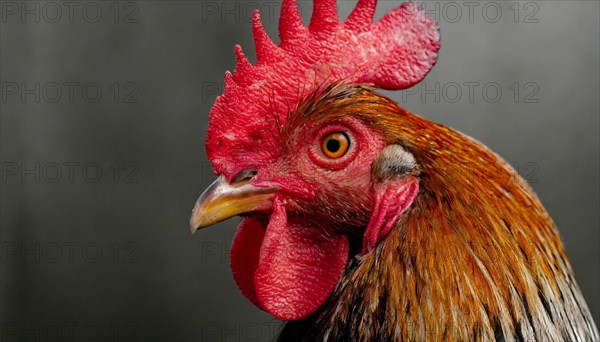 Agriculture, Animals, Chickens, Portrait of a rooster, AI generated, AI generated