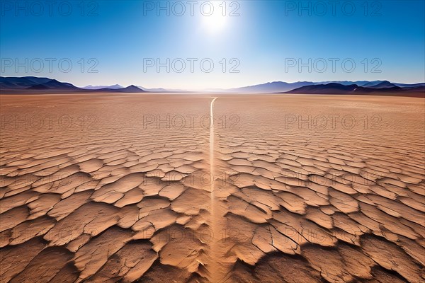 Heatwaves distorting the horizon in the lut desert, AI generated