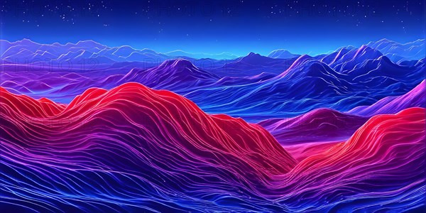 Thermal topography inspired abstract illustration, AI generated, pink, purple, altitude, map