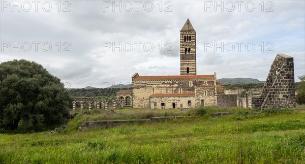 Abbey church Santissima Trinita di Saccargia of the destroyed Camaldolese monastery, near Codrongianos, Province of Sassari, Sardinia, Italy, Europe