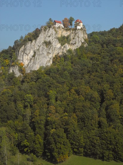 View of Bronnen Castle, Upper Danube nature park Park, Fridingen, Tuttlingen district, Baden-Wuerttemberg, Germany, Europe