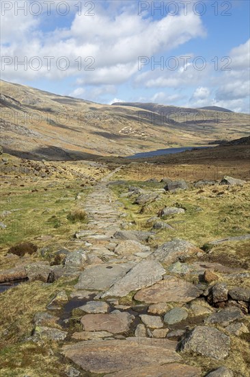 LLyn Idwal walking trail, Snowdonia National Park near Pont Pen-y-benglog, Bethesda, Bangor, Wales, Great Britain