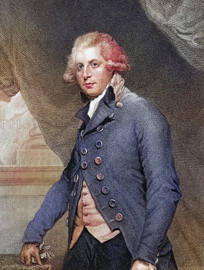 Richard Brinsley Sheridan, 1751-1816, Anglo-Irish playwright and politician, Historical, digitally restored reproduction from a 19th century original, Record date not stated