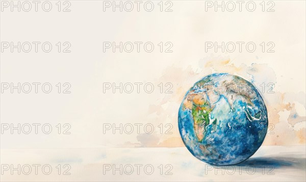 Earth globe against a pastel-colored background AI generated
