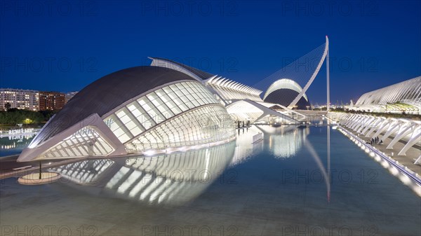 L'Hemisferic, Museu de les Ciencies, Pont de L'Assut de l'Or, L'Agora, City of Arts and Sciences, Cuitat de les Arts i les Ciences, Valencia, Spain, Europe