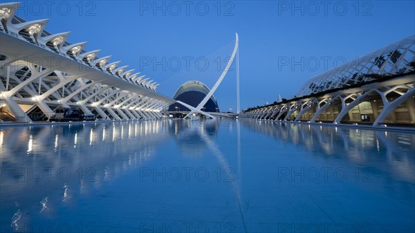 Museu de les Ciencies, Pont de L'Assut de l'Or, L'Agora, City of Arts and Sciences, Cuitat de les Arts i les Ciences, Valencia, Spain, Europe