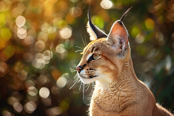 Portrait of wild Caracal cat. KI generiert, generiert, AI generated