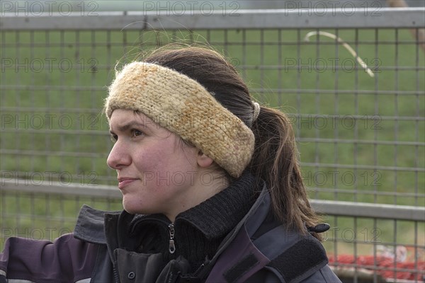 Portrait of a young woman with a headband, Mecklenburg-Vorpommern, Germany, Europe