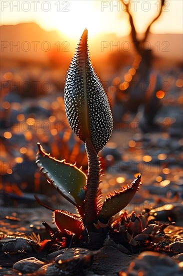 Welwitschia plant ancient survivor of namib desert, AI generated