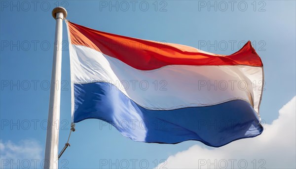 Flags, the national flag of the Netherlands, Holland, fluttering in the wind