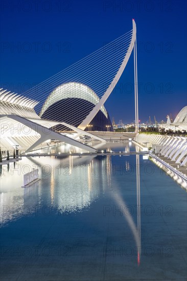 L'Hemisferic, Museu de les Ciencies, Pont de L'Assut de l'Or, L'Agora, City of Arts and Sciences, Cuitat de les Arts i les Ciences, Valencia, Spain, Europe