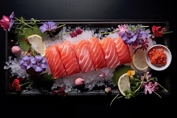 Elegant Sashimi Presentation, AI generated