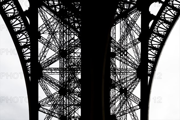 Eiffel Tower, close-up, silhouette, Paris, Ile-de-France, France, Europe