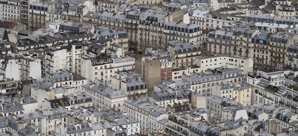 View of Belle Epoque houses from the Eiffel Tower, Paris, Ile-de-France, France, Europe