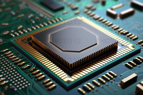 Close up of computer chip. KI generiert, generiert, AI generated