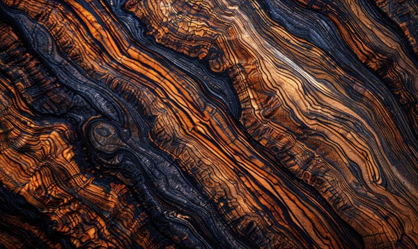 Background made of exotic tigerwood veneer AI generated