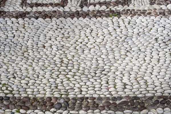 Pebble pavement, background, texture, Lindos, Rhodes Island, Greece, Europe