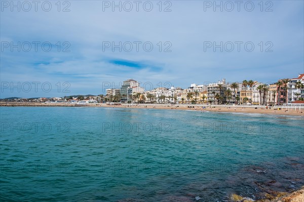 Beach and promenade in Sitges, Spain, Europe