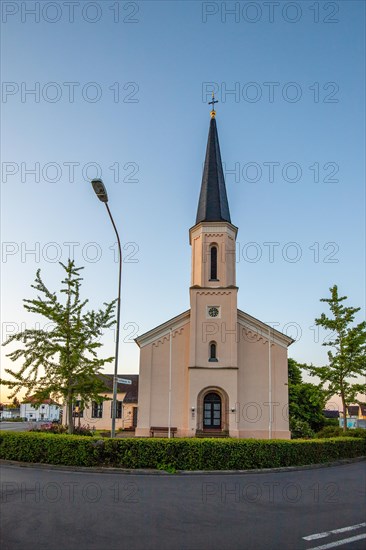 View of an old town, half-timbered houses and streets in a town. Seligenstadt am Main, Hesse Germany