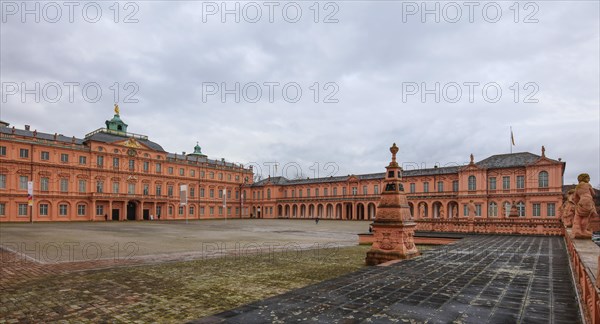 Court of honour baroque three-winged complex Rastatt Palace, former residence of the Margraves of Baden-Baden, Rastatt, Baden-Wuerttemberg, Germany, Europe