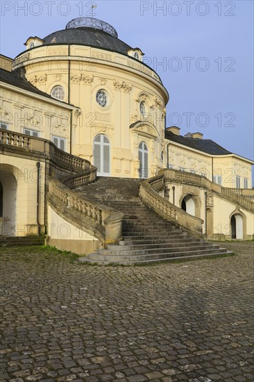 Rococo-style hunting and pleasure palace Schloss Solitude, built by Duke Carl Eugen von Wuerttemberg, Stuttgart, Baden-Wuerttemberg, Germany, Europe