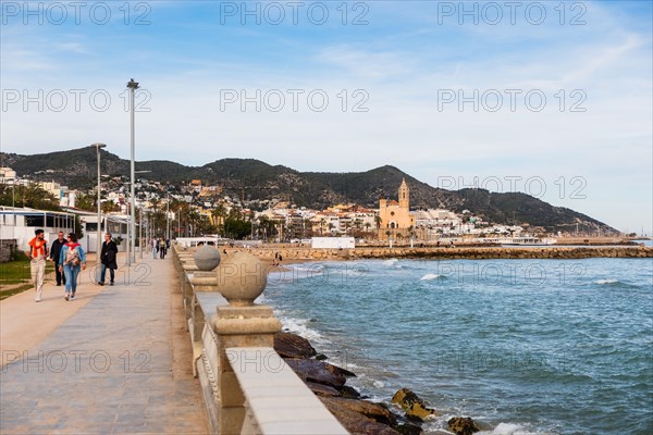 Promenade in Sitges, Spain, Europe