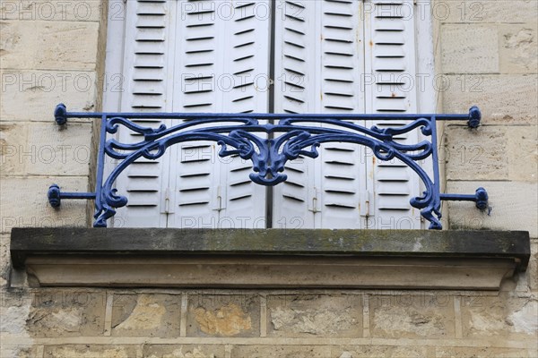 Window railings and balconies on residential buildings designed by Hector Guimard in the Art Nouveau style and produced in the municipal metal foundry Fonderies de Saint-Dizier, Saint-Dizier, Haute-Marne department, Grand Est region, France, Europe